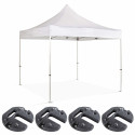 Tente pliante 3 x 3 m - 300g/m² + 4 poids de lestage 12 kg