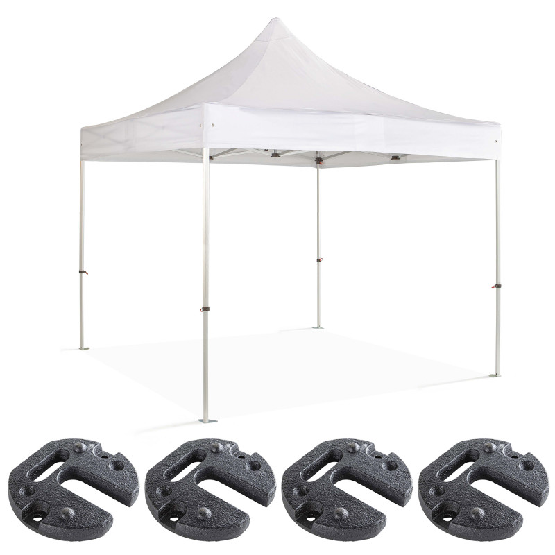 Tente pliante 3 x 3 m - 300g/m² + 4 poids de lestage 12 kg