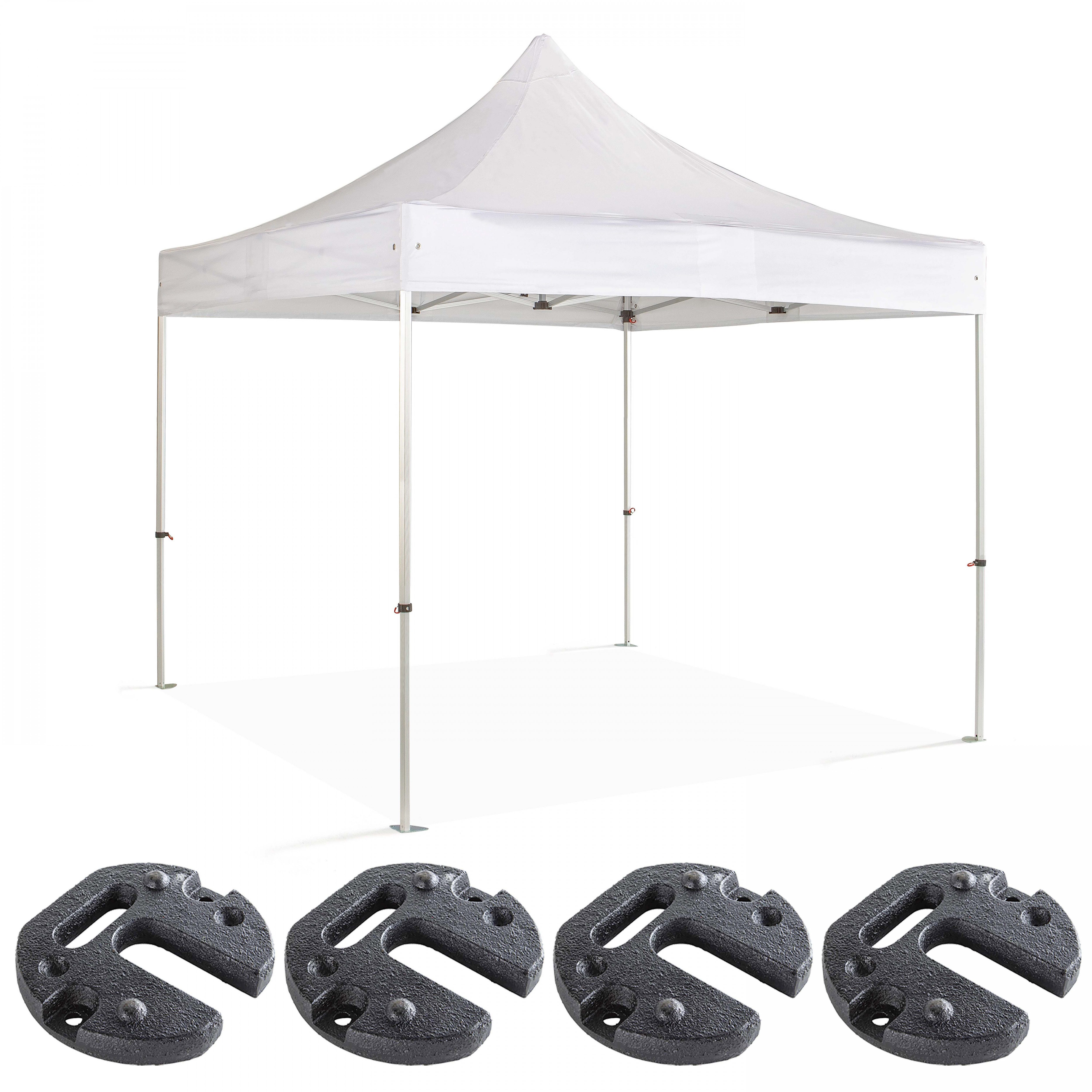 Tente pliante 3 x 3 m - 300g/m² et 4 poids de lestage 12 kg