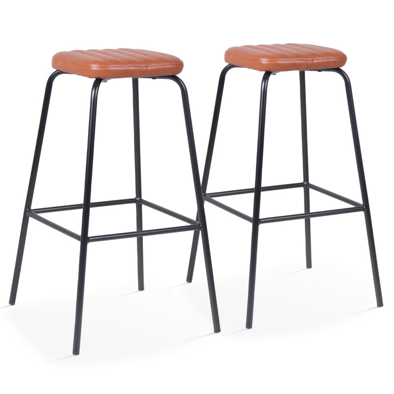 Lot de 2 tabourets hauts en cuir synthétique