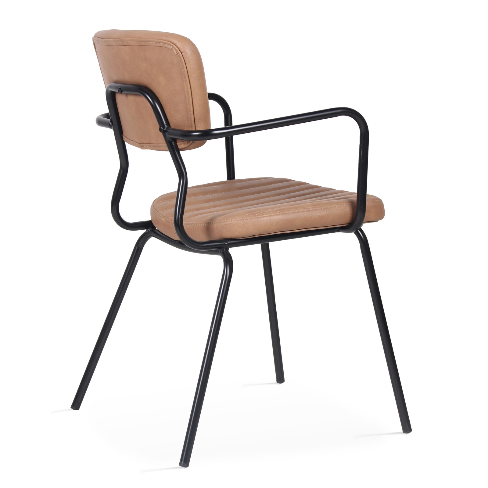 Lot de 2 chaises avec accoudoirs en cuir synthétique
