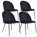 Lot de 4 chaises en velours