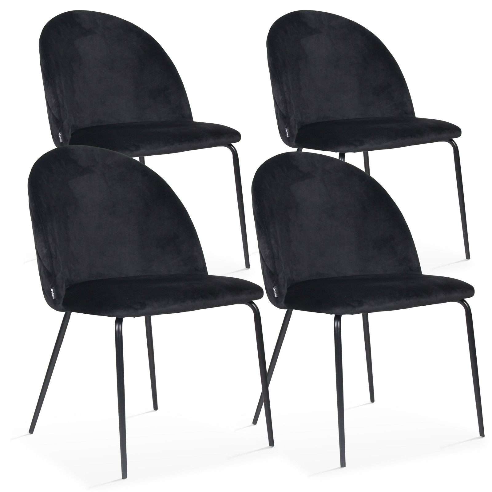 Lot de 4 chaises en velours