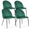 Lot de 4 chaises en velours