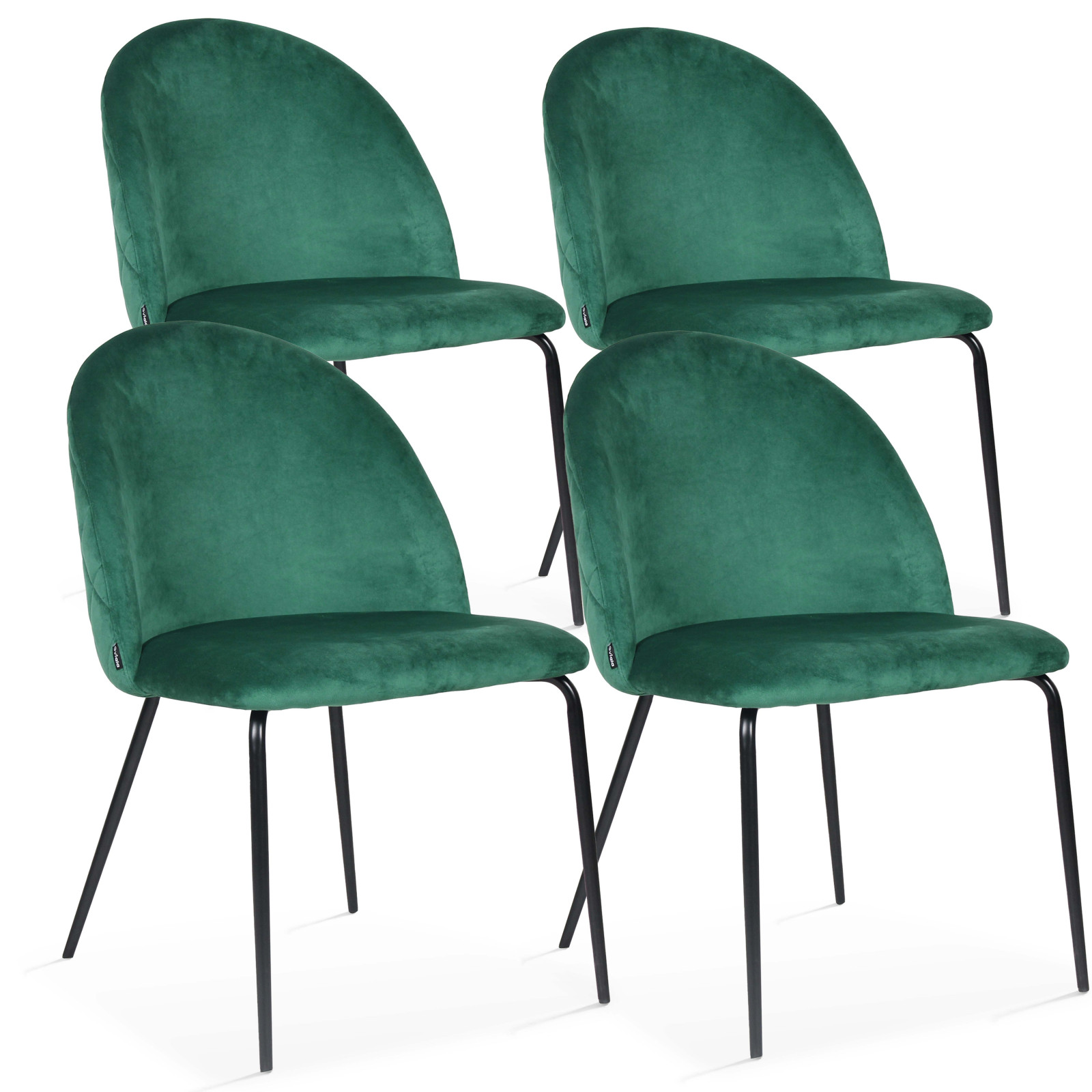 Lot de 4 chaises en velours