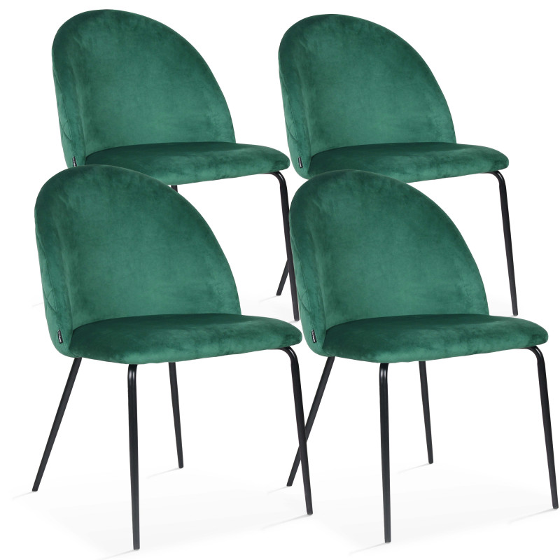 Lot de 4 chaises en velours