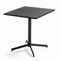 Ensemble table carrée avec plateau inclinable (70x70 cm) + 4 fauteuils en métal