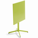 Ensemble table carrée avec plateau inclinable (70x70 cm) + 4 fauteuils en métal