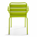 Ensemble table carrée avec plateau inclinable (70x70 cm) + 4 fauteuils en métal