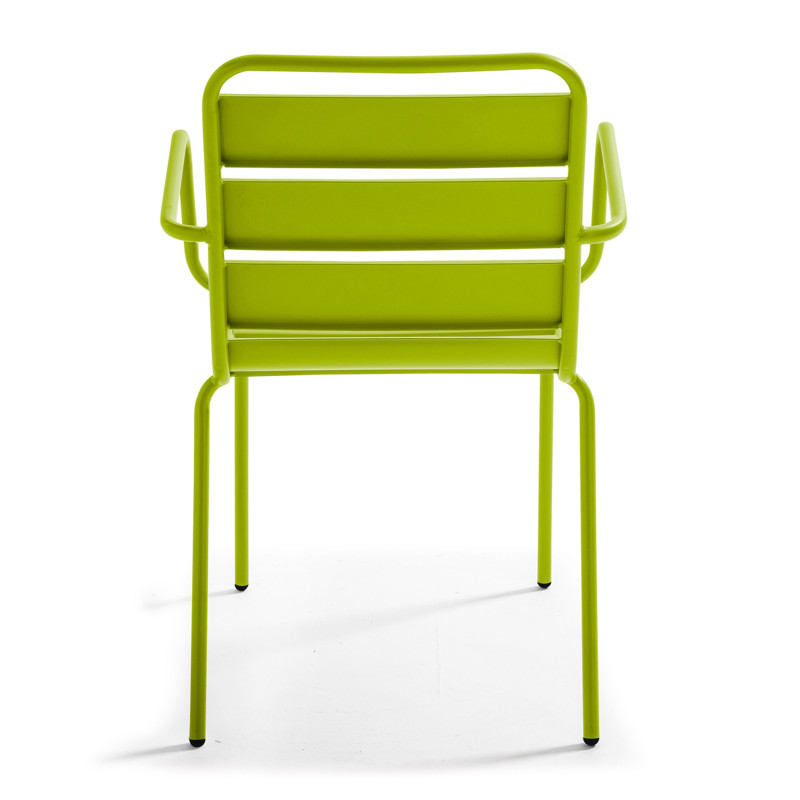 Ensemble table carrée avec plateau inclinable (70x70 cm) + 4 fauteuils en métal