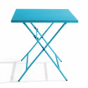 Table carrée pliante en métal (70x70 cm) - 4 places