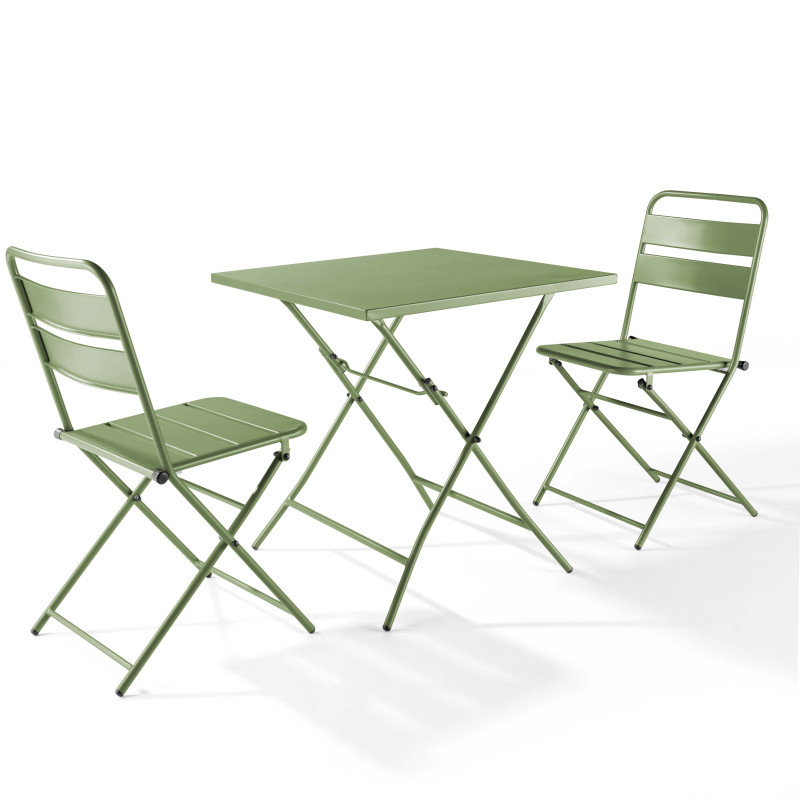 Table carrée pliante en métal (70x70 cm) - 4 places (3/4)