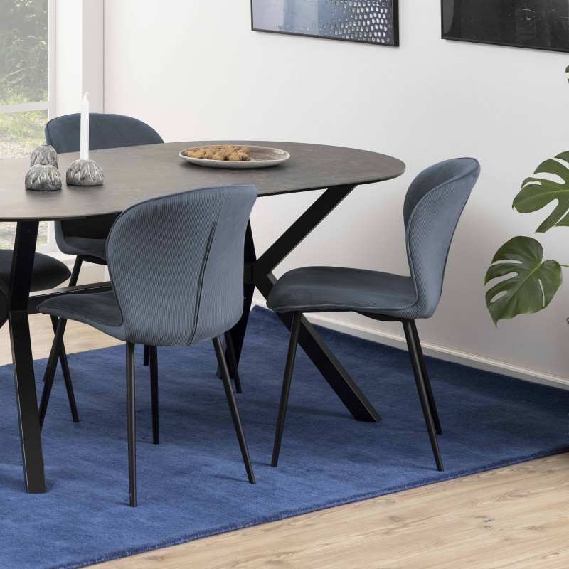 Lot de 2 chaises en velours côtelé