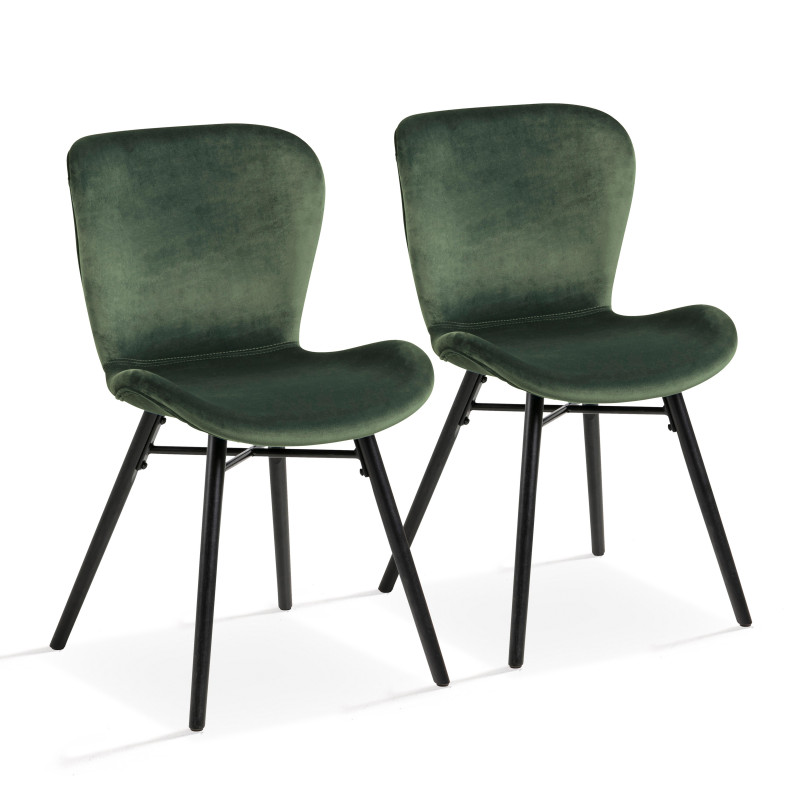 Lot de 2 chaises en velours