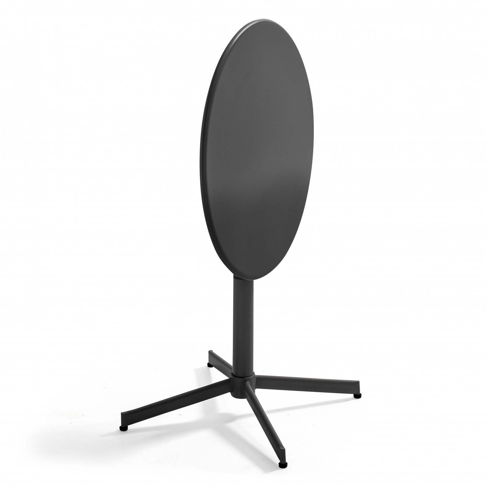 Ensemble table ronde avec plateau inclinable (⌀70cm) + 4 fauteuils en métal