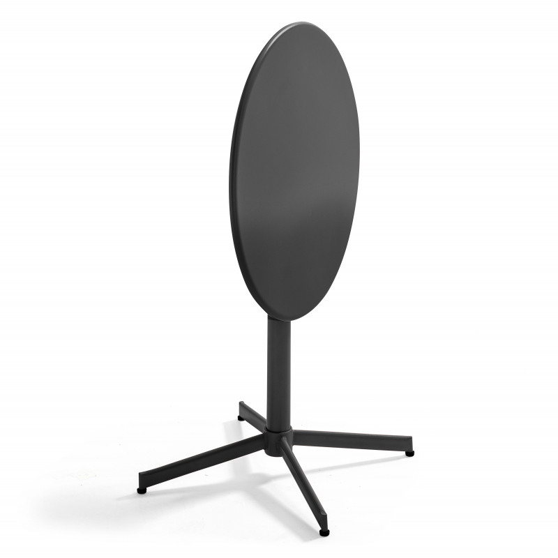 Ensemble table ronde avec plateau inclinable (⌀70cm) + 4 fauteuils en métal (4/7)