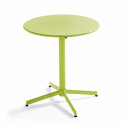 Ensemble table ronde avec plateau inclinable (⌀70cm) + 4 fauteuils en métal
