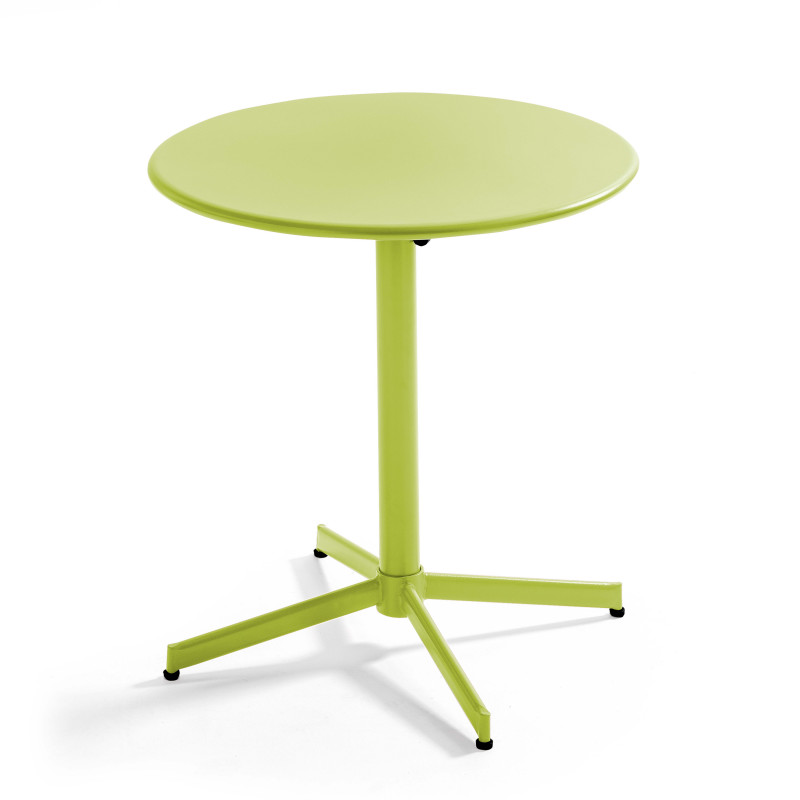 Ensemble table ronde avec plateau inclinable (⌀70cm) + 4 fauteuils en métal