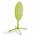 Ensemble table ronde avec plateau inclinable (⌀70cm) + 4 fauteuils en métal