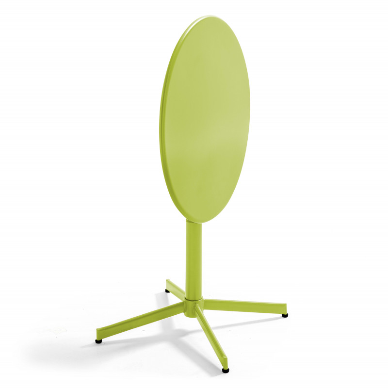 Ensemble table ronde avec plateau inclinable (⌀70cm) + 4 fauteuils en métal