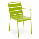 Ensemble table ronde avec plateau inclinable (⌀70cm) + 4 fauteuils en métal