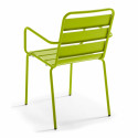 Ensemble table ronde avec plateau inclinable (⌀70cm) + 4 fauteuils en métal