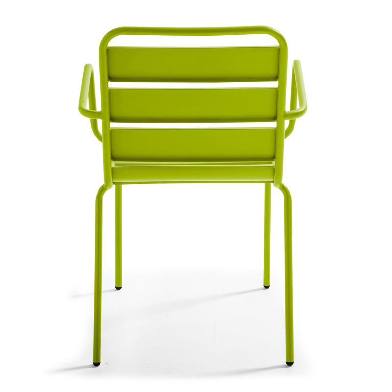 Ensemble table ronde avec plateau inclinable (⌀70cm) + 4 fauteuils en métal