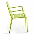 Ensemble table ronde avec plateau inclinable (⌀70cm) + 4 fauteuils en métal