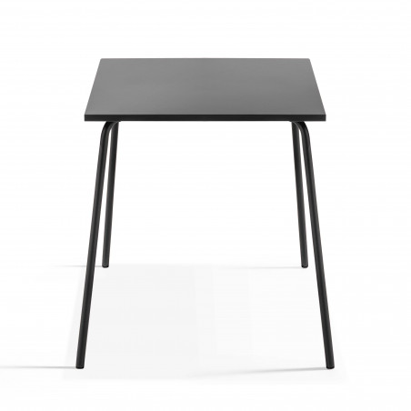 Ensemble table carrée (70x70 cm) + 4 chaises en métal
