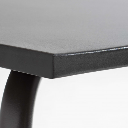 Ensemble table carrée (70x70 cm) + 4 chaises en métal
