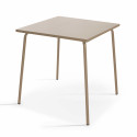 Ensemble table carrée (70x70 cm) + 4 chaises en métal