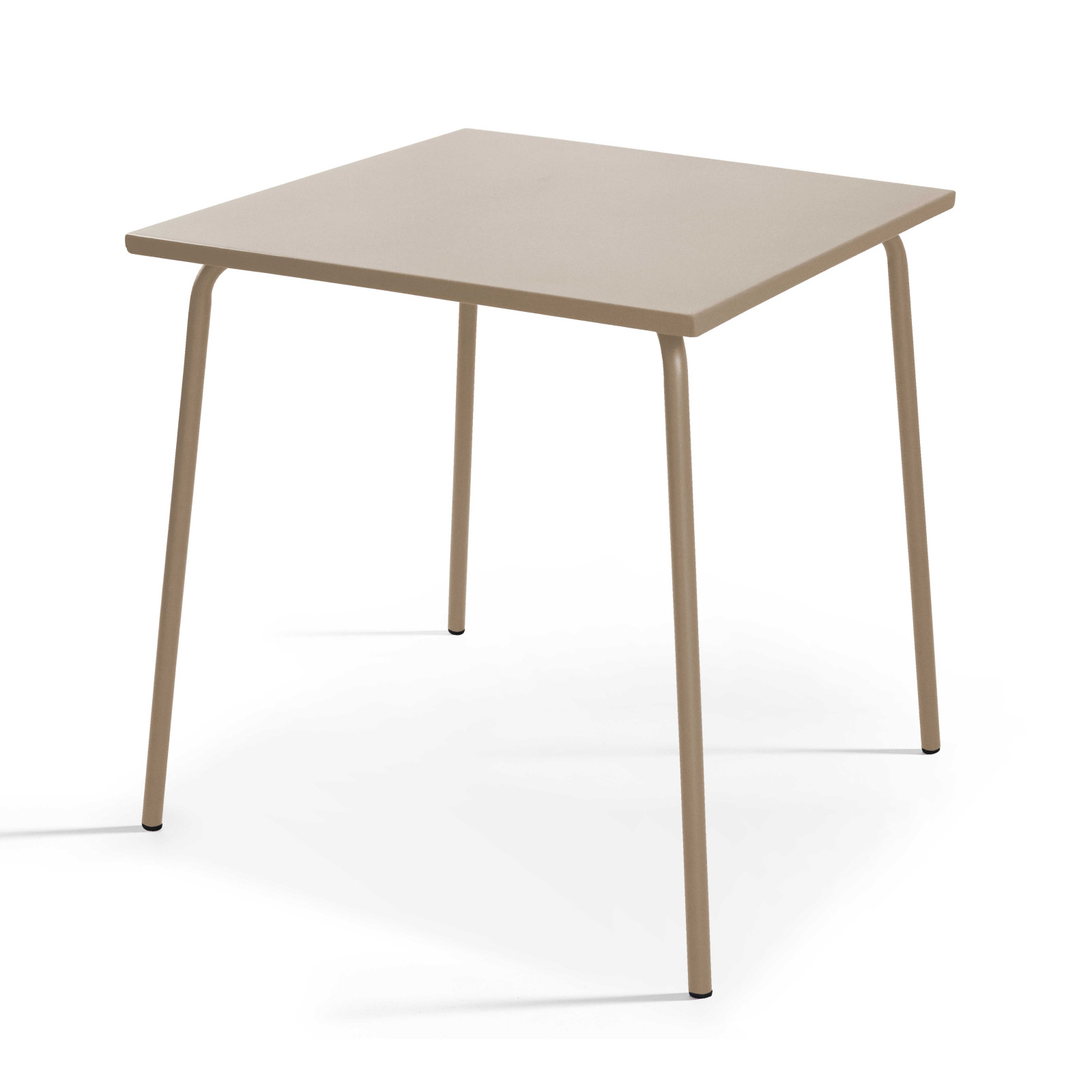 Ensemble table carrée (70x70 cm) + 4 chaises en métal