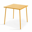 Ensemble table carrée (70x70 cm) + 4 chaises en métal