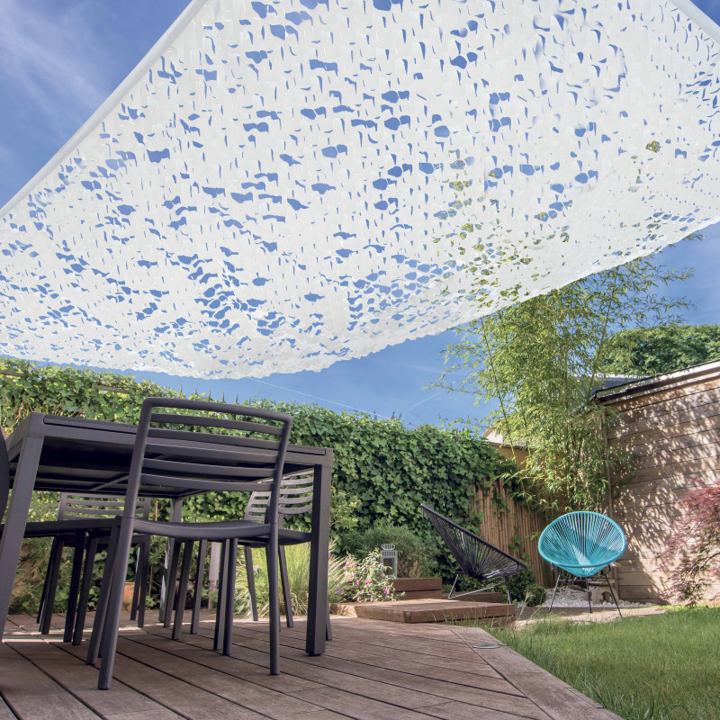 Voile d'ombrage camouflage réversible 3x4m