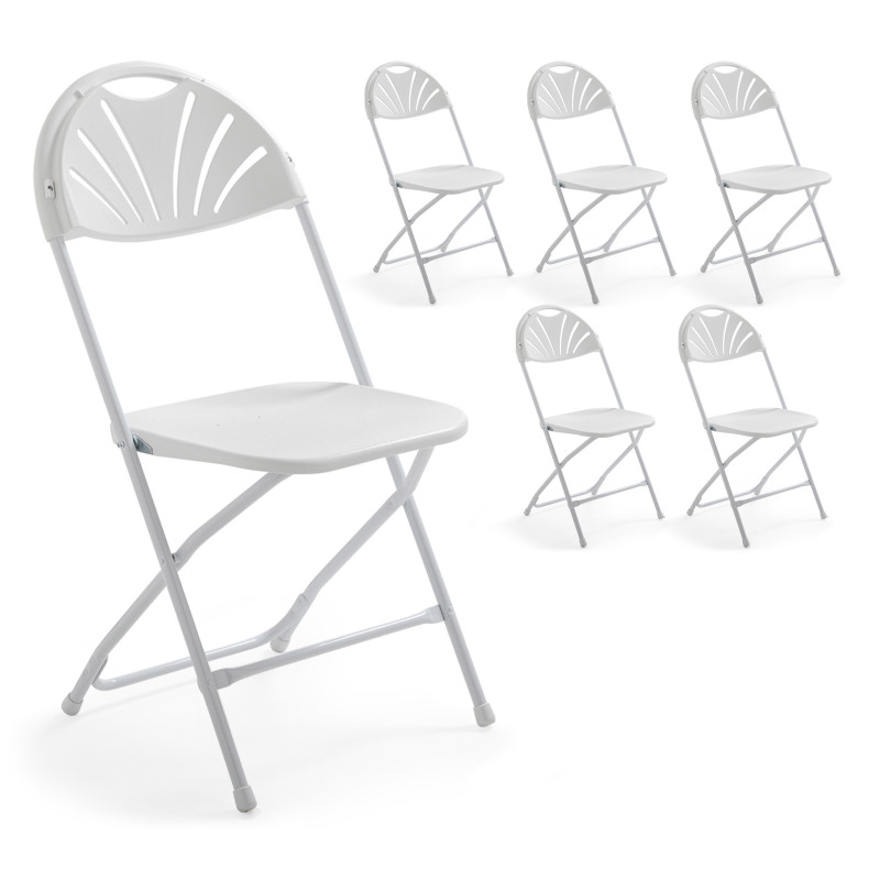 6 chaises pliantes de réception ajourées