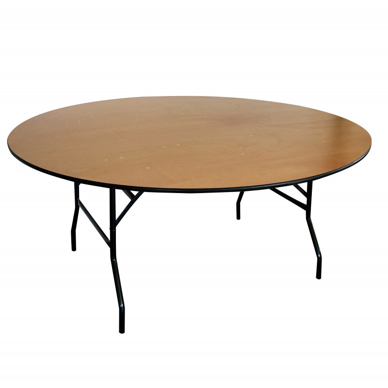 Lot de 5 Tables pliantes rondes en bois 170cm 10 places