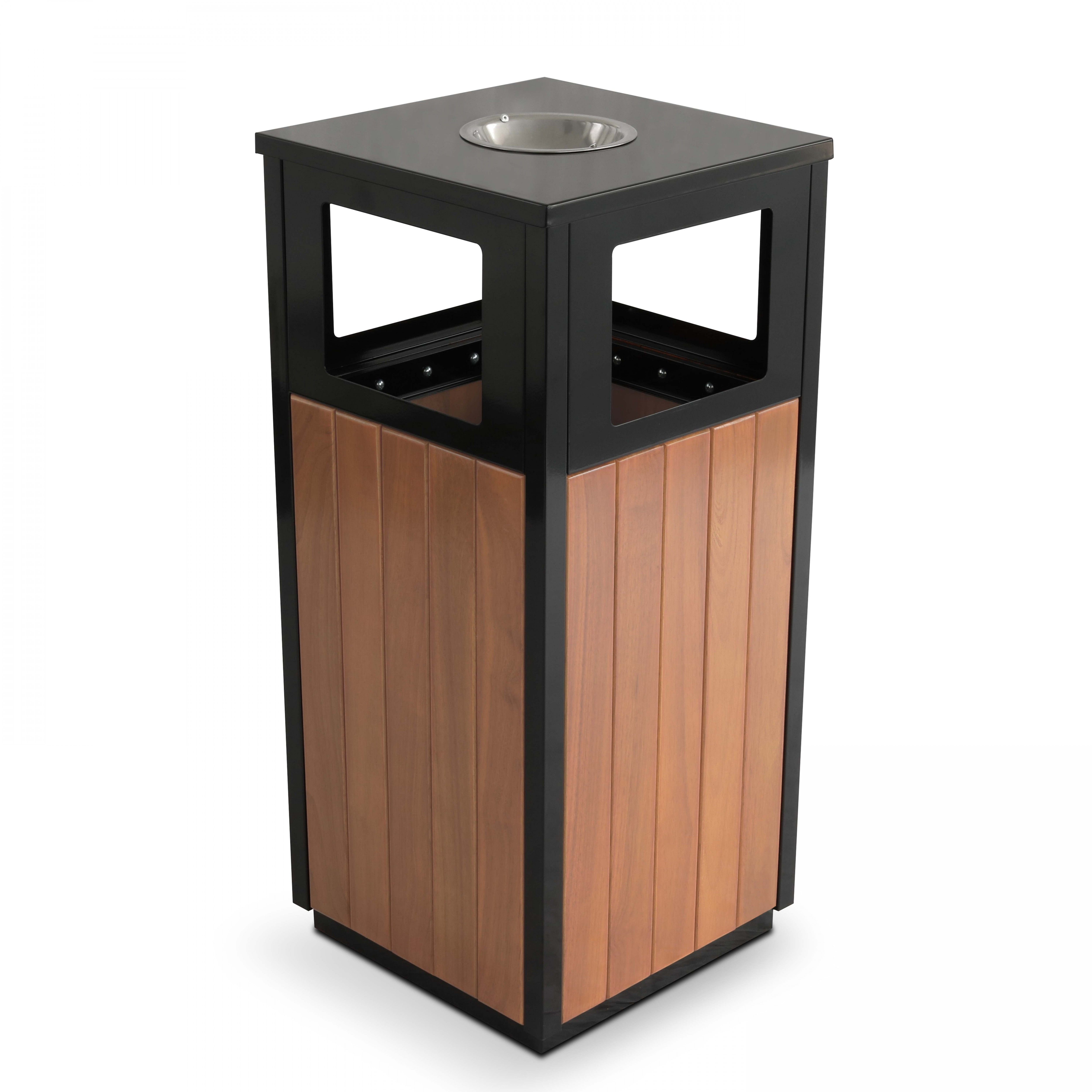 Poubelle d'extérieur 26 L et Cendrier - Polywood