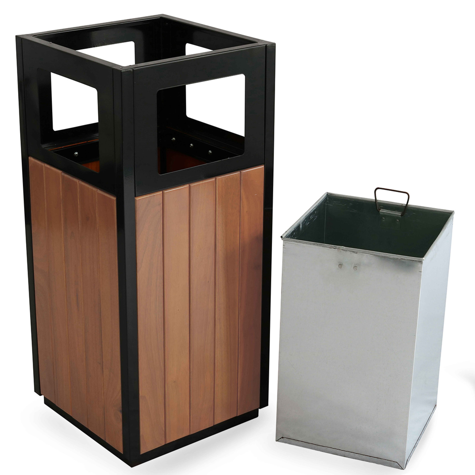 2 Poubelles bois extérieure 29 L + cendrier  2 Poubelles bois extérieure 29 L + cendrier