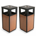 2 Poubelles bois extérieure 29 L + cendrier