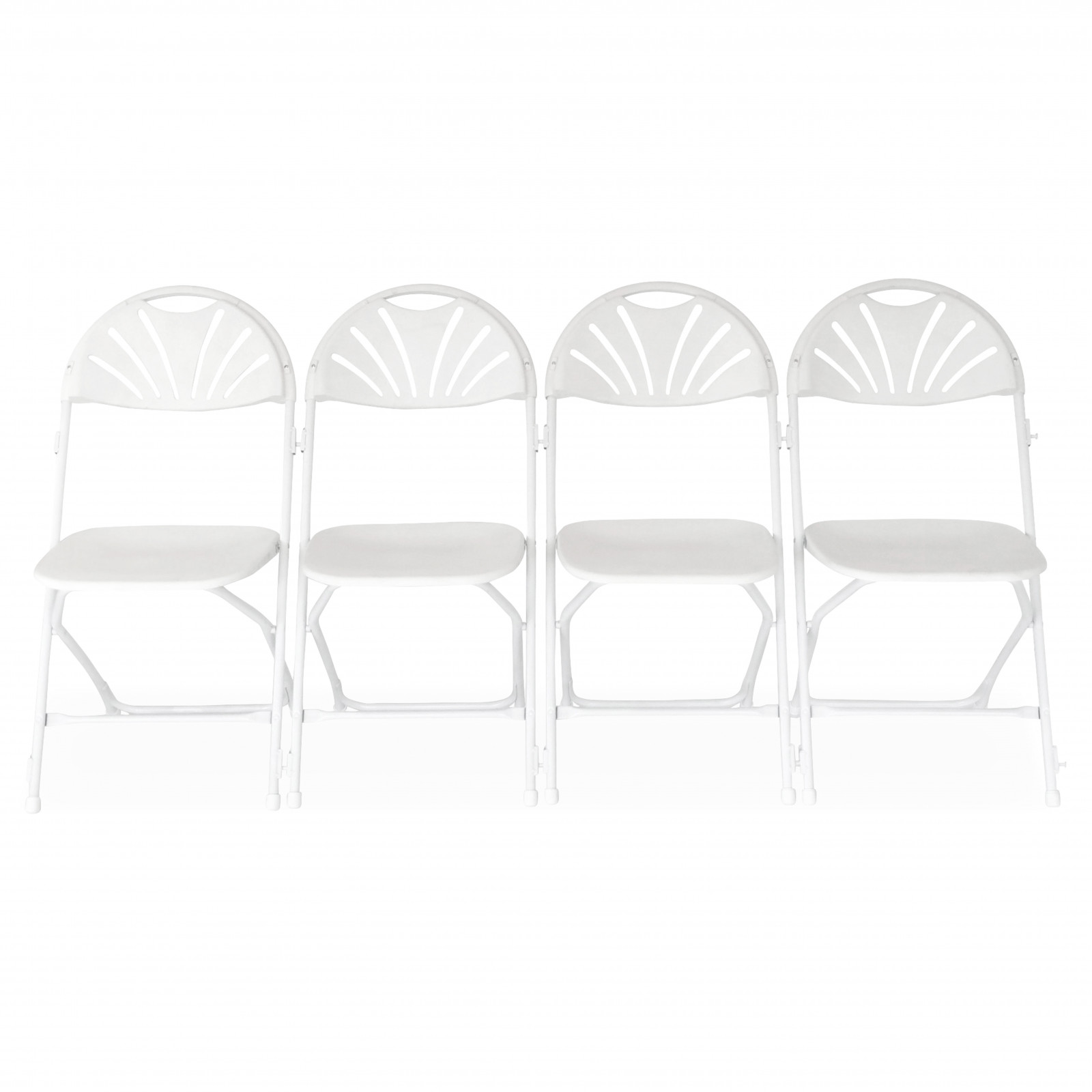 10 chaises pliantes blanches avec crochets de liaison