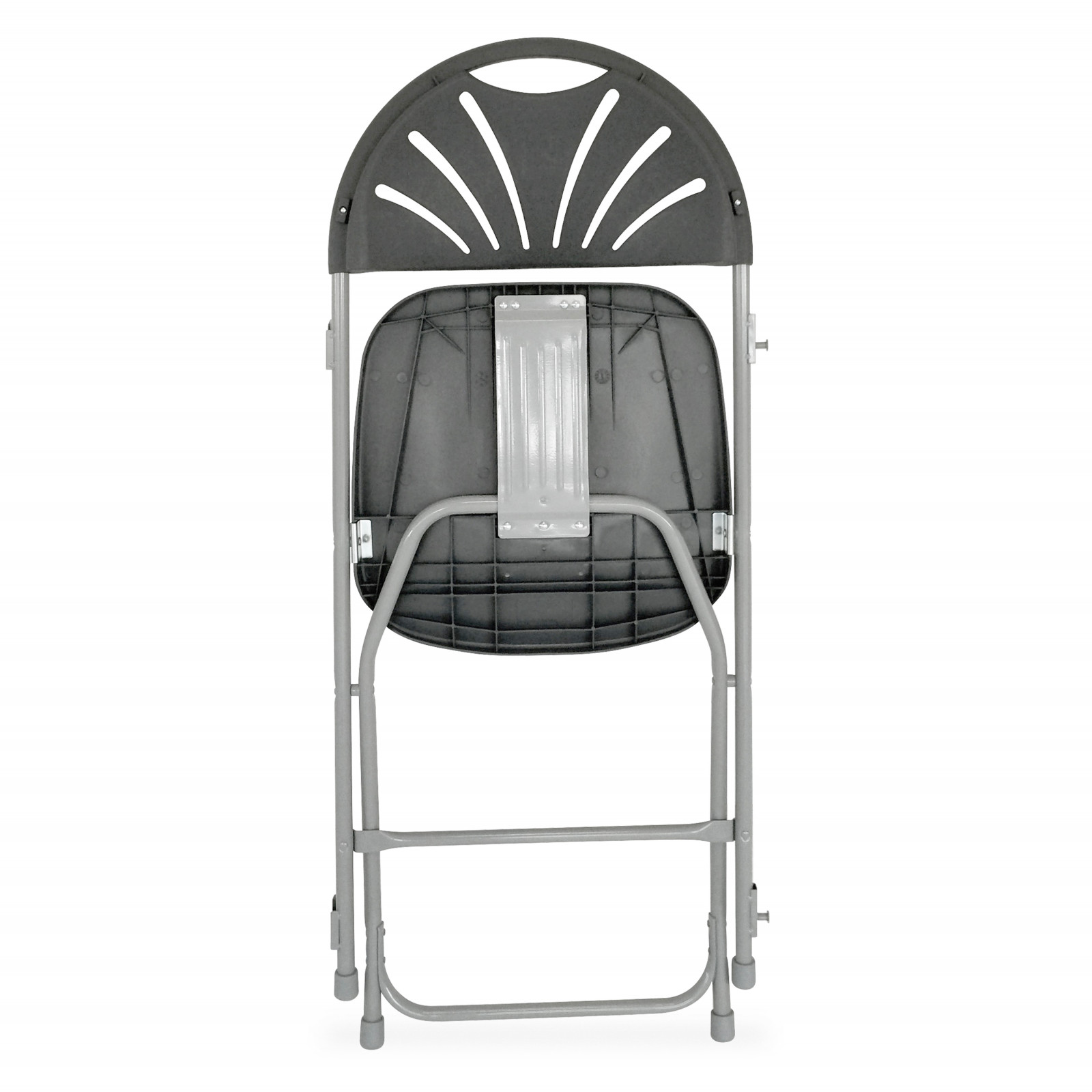 Lot 10 chaises pliantes grises et crochets de liaison