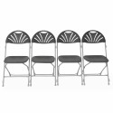 Lot 10 chaises pliantes grises et crochets de liaison