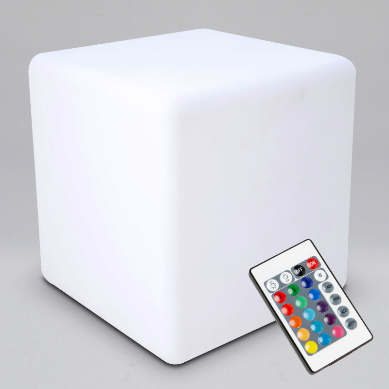 Cube LED rechargeable multicolore - 43cm
