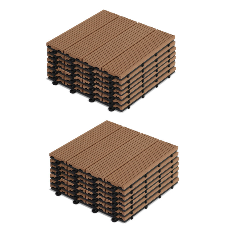 8 dalles de terrasse en bois composite