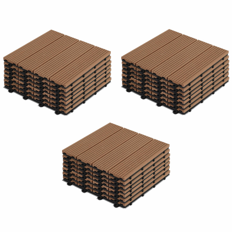 8 dalles de terrasse en bois composite