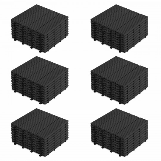 Dalles de terrasse clipsables en bois composite (30x30x2,5 cm) - Vendues par lot | Mobeventpro