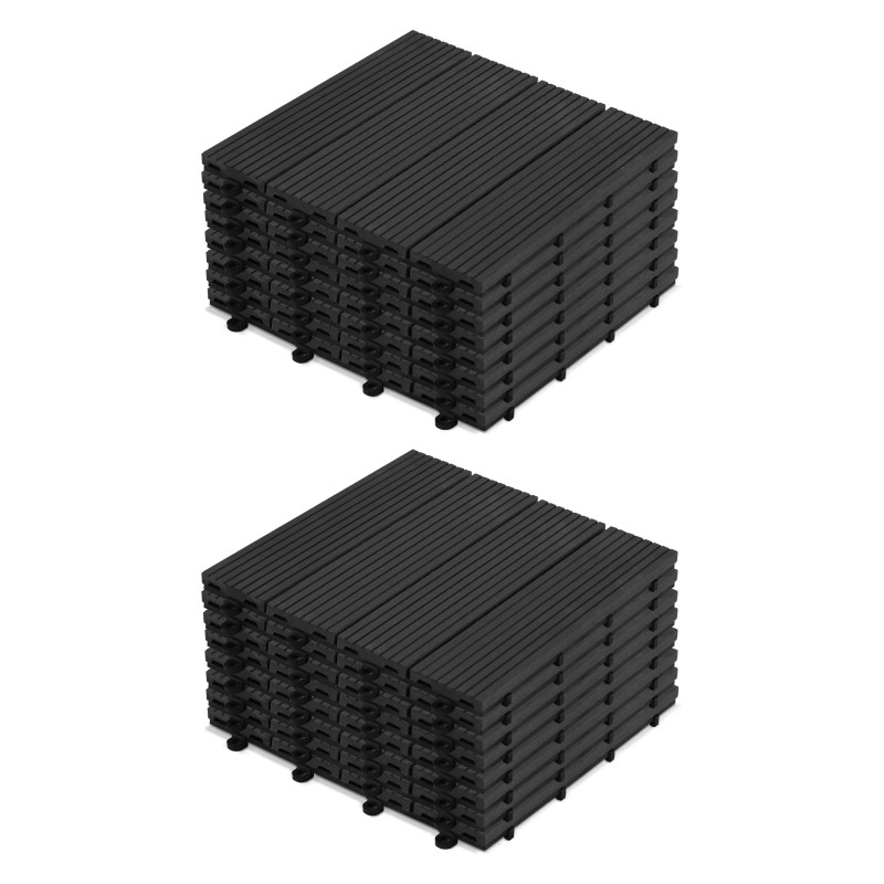8 dalles de terrasse en bois composite gris