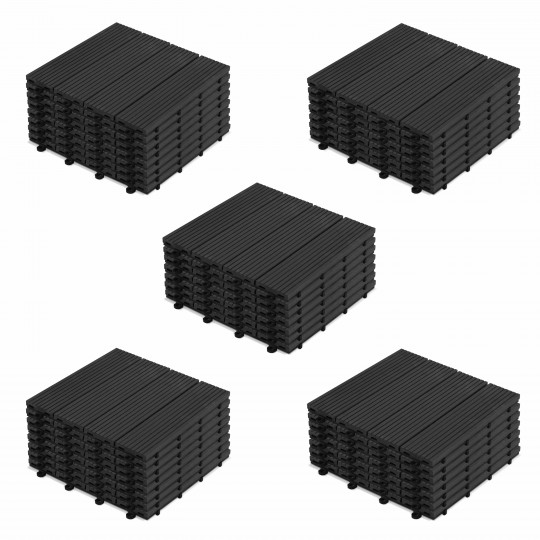 Lot dalles terrasse en bois composite gris structure PVC | Mobeventpro