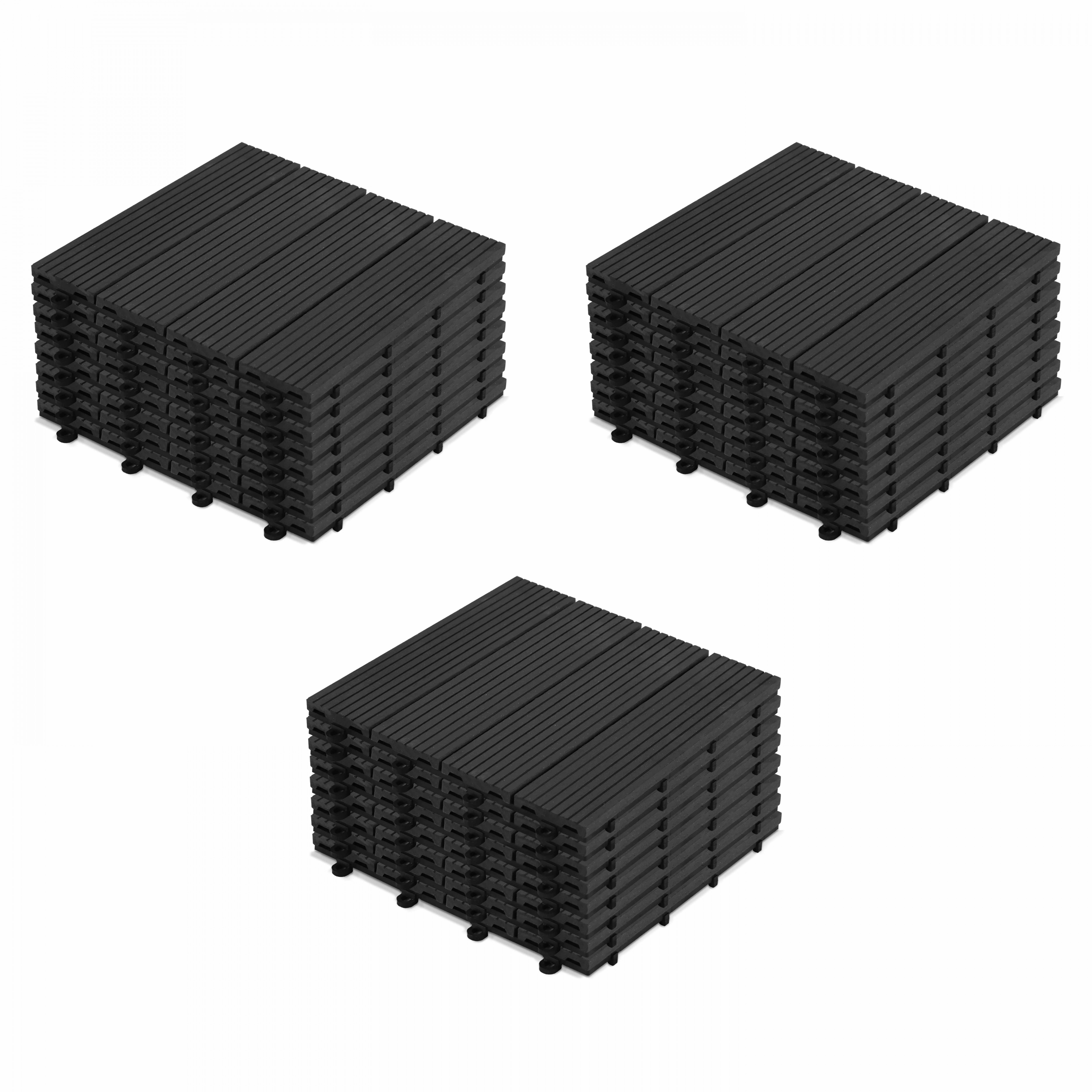 Dalles de terrasse clipsables en bois composite (30x30x2,5 cm) - Vendues par lot