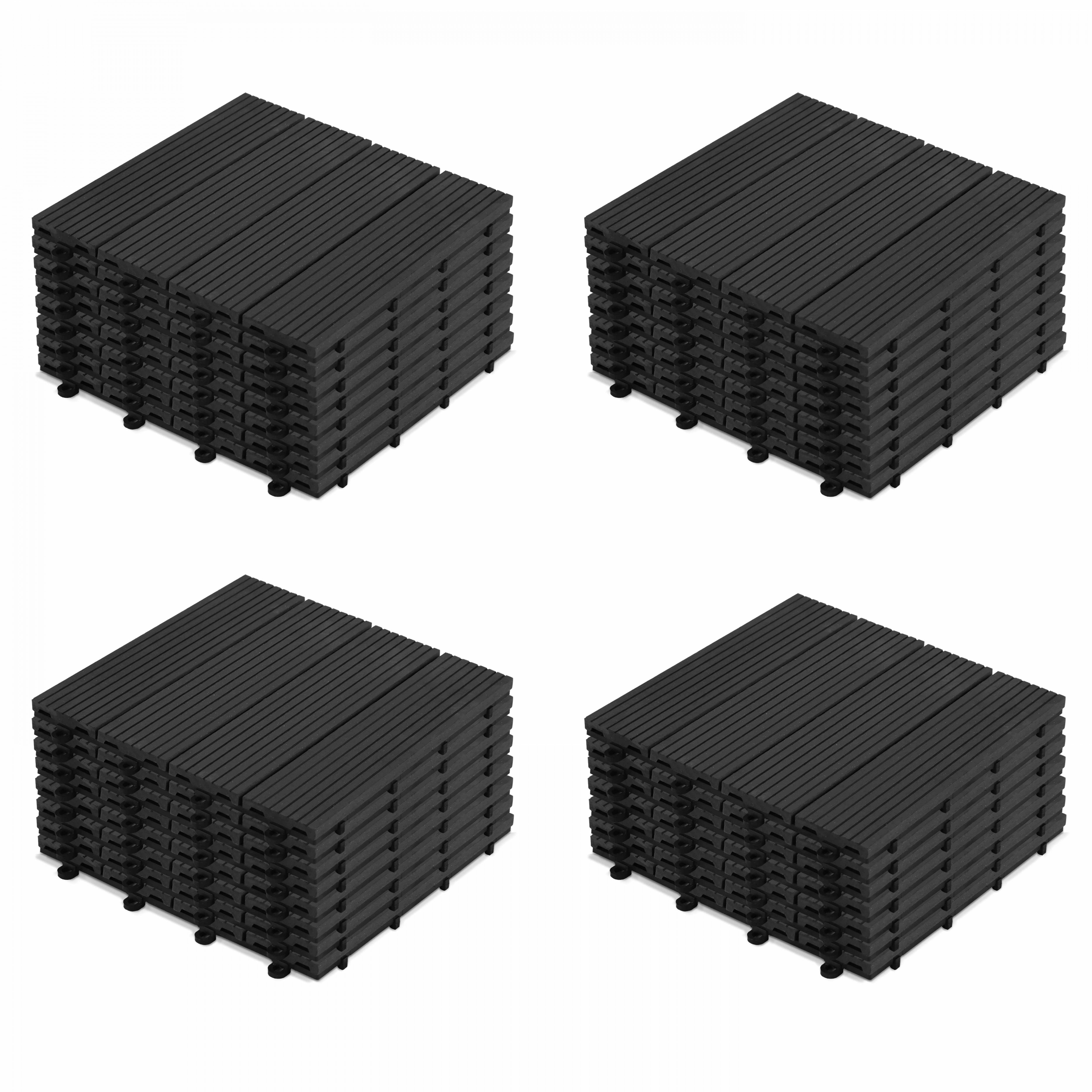 Dalles de terrasse clipsables en bois composite (30x30x2,5 cm) - Vendues par lot